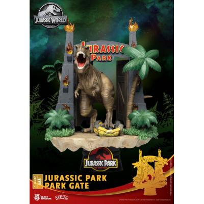 Parque Jurásico Diorama PVC D-Stage Park Gate 15 cm reproducción