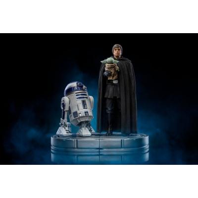Star Wars The Mandalorian Estatua 1/10 Art Scale Luke Skywalker y Grogu 21 cm
