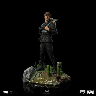 Star Wars Book of Boba Fett Estatua 1/10 Art Scale Luke Skywalker & Grogu Training 20 cm