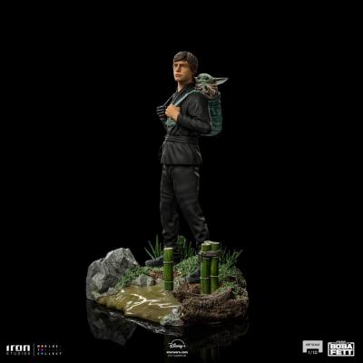 Star Wars Book of Boba Fett Estatua 1/10 Art Scale Luke Skywalker & Grogu Training 20 cm
