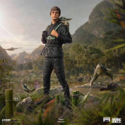Star Wars Book of Boba Fett Estatua 1/10 Art Scale Luke Skywalker & Grogu Training 20 cm