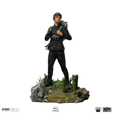 Star Wars Book of Boba Fett Estatua 1/10 Art Scale Luke Skywalker & Grogu Training 20 cm