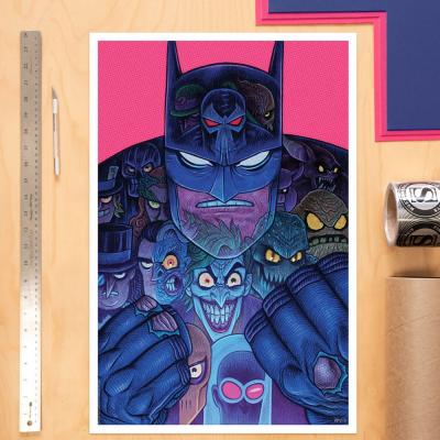 DC Comics Litografia Batman & The Rogues Gallery 41 x 61 cm - sin marco