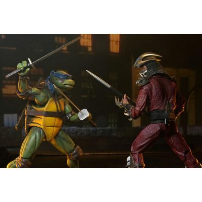 Tortugas Ninja (1990 Movie) Figura Roof Top Battle Shredder vs Leo 18 cm
