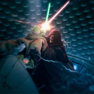 Star Wars Estatua 1/10 Deluxe Art Scale Yoda vs Emperor Palpatine (CCXP Exclusive 2024) 31 cm