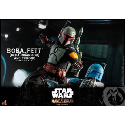 Star Wars: The Mandalorian Figura 1/6 Boba Fett Repaint Armor and Throne Special Edition 30 cm