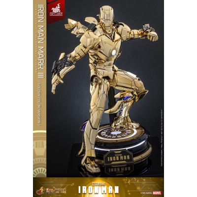 Iron Man Figura Movie Masterpiece Diecast 1/6 Iron Man Mark III (Gold Color Version) Hot Toys Exclusive 33 cm