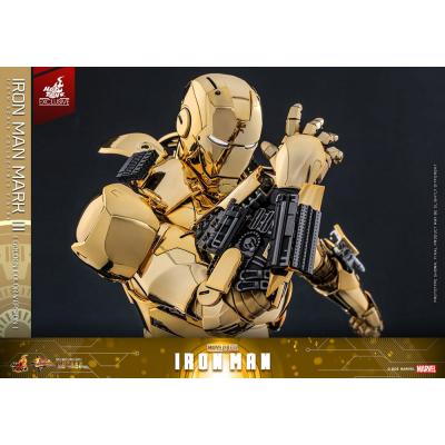 Iron Man Figura Movie Masterpiece Diecast 1/6 Iron Man Mark III (Gold Color Version) Hot Toys Exclusive 33 cm