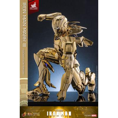 Iron Man Figura Movie Masterpiece Diecast 1/6 Iron Man Mark III (Gold Color Version) Hot Toys Exclusive 33 cm