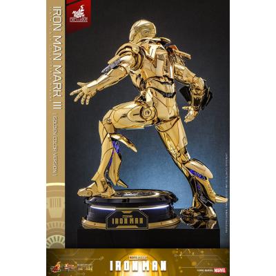 Iron Man Figura Movie Masterpiece Diecast 1/6 Iron Man Mark III (Gold Color Version) Hot Toys Exclusive 33 cm