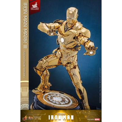 Iron Man Figura Movie Masterpiece Diecast 1/6 Iron Man Mark III (Gold Color Version) Hot Toys Exclusive 33 cm