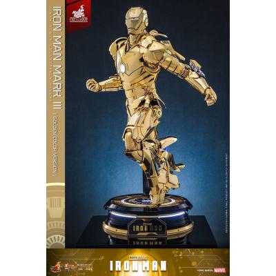 Iron Man Figura Movie Masterpiece Diecast 1/6 Iron Man Mark III (Gold Color Version) Hot Toys Exclusive 33 cm